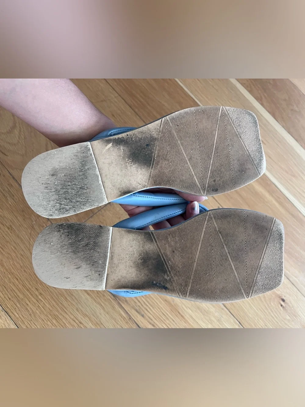Light Blue Padded Thong Sandals